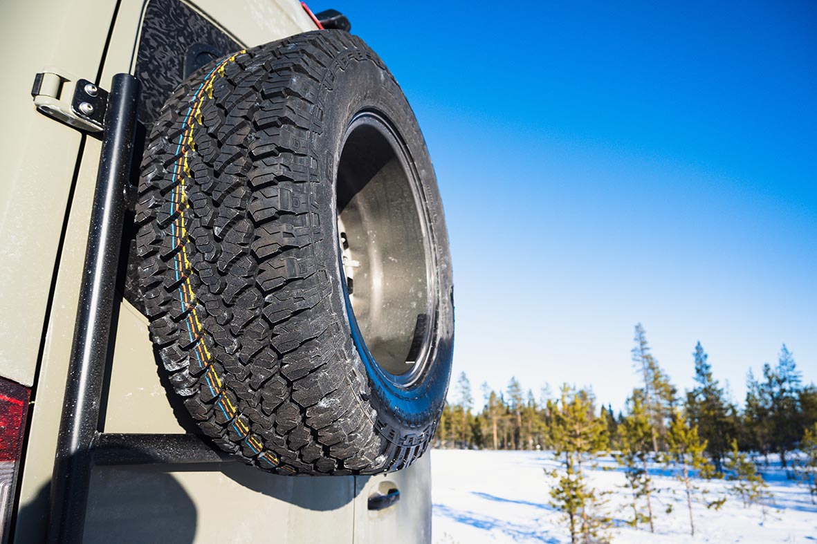 Heckträger mit AT-Reifen asl vollwertiges Ersatzrad am TAKLAMAKAN 4x4